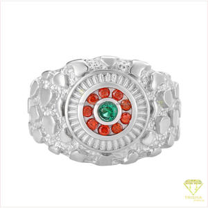 Elegant Lab Grown Diamond 925 Sterling <b>Silver</b> Geometric <b>Ring</b> With Sparkling Statement Design For <b>Men</b> Wholesale Buyers - Product Image 5