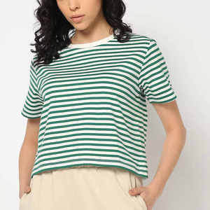 Camiseta de algodón suave para mujer con logo personalizado, camiseta informal holgada de manga corta, camisetas transpirables para mujer en venta - Product Image 1