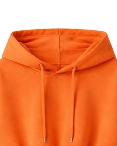Ensemble décontracté deux pièces pour femme : crop top à capuche et short, en molleton de coton, couleur orange, style minimaliste, pour la détente, vente en gros, fabricant - Product Image 6