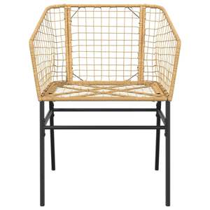 Sedia da Giardino in Rattan PE Marrone con Telaio in Acciaio Verniciato a Polvere, Misura Standard - Product Image 5