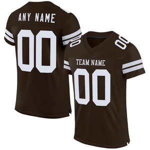 Maillot de football américain personnalisé pour homme 2026, noir et blanc, col en V, manches courtes, impression par sublimation - Product Image 1