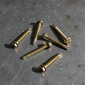 PDC Brand <b>Hex</b> Head Self-Drilling Screws Class 8 Standard Thread for Building & Roofing Zinc Finish Steel Brass Material Inch - Product Image 1