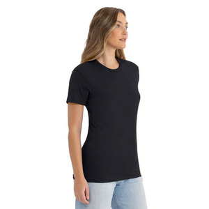 Camisetas Casuales de Punto al por Mayor con Logotipo Personalizado, Camiseta Unisex CVC de Cuello Redondo Next Level N6210, Camisetas Negras de Corte Personalizado - Product Image 6