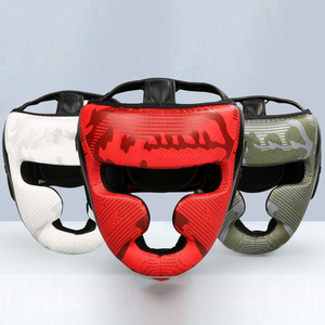 Casque de boxe OEM en gros, protection intégrale du visage, en cuir PU, imprimé camouflage, fermeture auto-agrippante, unisexe, pour adulte - Product Image 5