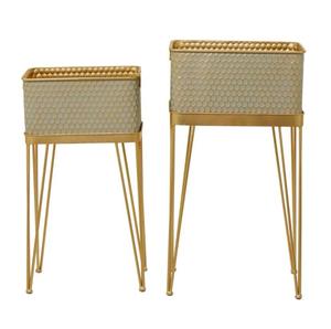 Juego de Soportes Modernos para Macetas con Patrón de Panal y Patas de Trípode, Decoración Interior para el Hogar, Regalo de Inauguración - Product Image 1