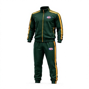Survêtement bleu pour homme AFL, fermeture éclair intégrale, design sportif, 100% polyester, respirant, vêtements d'entraînement, automne, taille adulte, coupe régulière - Product Image 5