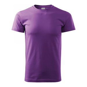 Camiseta de algodón morada para hombre, manga corta, cuello redondo, corte regular, informal, color liso, tejido de punto, teñido liso, camiseta para correr - Product Image 1