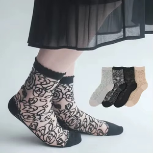 Calcetines tobilleros de malla transpirable para mujer, con logotipo personalizado de moda al por mayor, para verano. - Product Image 5