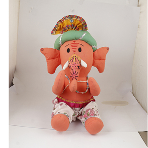 <b>Cute</b> Orange Ganesh Plush Toy for Sale Handmade Stuffed <b>Doll</b> Ethnic Festival Gift for Bulk Orders - Product Image 1