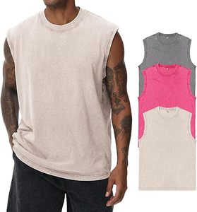 Débardeurs Homme Personnalisés à Logo Brodé Respirants Coupe Musclée Unie Sans Manches pour Entraînement en Mélange Polyester/Coton – Prix Usine - Product Image 1