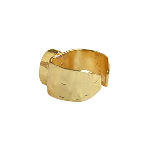 Anillo de banda ancha de nácar natural al por mayor, chapado en oro, anillo llamativo de concha, joyería de diseñador, suministro a granel - Product Image 3