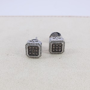 Pendientes de Plata de Ley 925 con Diamante Marrón Redondo de 0.41 Ct, para Mujer, Uso Diario, Joyería de Boda al por Mayor - Product Image 4