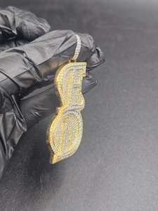 Pendentif lettre ED, micro-incrustation de diamants, breloque thématique, style hip-hop pour homme, cadeau - Product Image 2