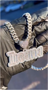 Colgante Personalizado con Número, Incrustado con Piedras de Moissanita, Plata 925, Bañado en Oro Blanco, Color D VVS, Estilo Hip Hop para Hombre - Product Image 3