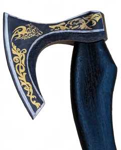 Custom Handmade Hand Axe Camping Hatchet with <b>Etched</b> Scrollwork & Wooden Handle - Product Image 3