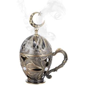 Quemador de Incienso Redondo de Metal de Diseño Moderno, Dhoop Dani Aarti, Porta Incienso de Metal para el Hogar, Oficina, Templo - Product Image 1