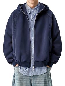 Chaqueta Larga de Moda Urbana para Hombre, Estilo Aviador, con Bolsillos, Cierre Doble con Cremallera, Capucha, para Actividades Deportivas al Aire Libre en Invierno, 100% Algodón - Product Image 3