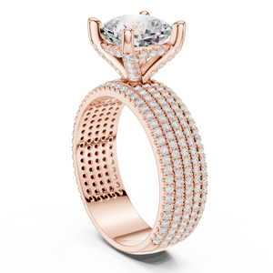 แหวนเพชรทรงกลมเพาะเลี้ยงในห้องปฏิบัติการ ดีไซน์เนอร์ ผลิตจากทองคำแท้ 14K เหมาะสำหรับเป็นของขวัญในงานปาร์ตี้ วันครบรอบ และสวมใส่ในชีวิตประจำวัน - Product Image 2