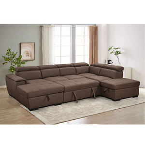 <span class=keywords><strong>Sofá</strong></span> <span class=keywords><strong>Cama</strong></span> Convertible Impermeable de Tela de Microfibra con Almacenamiento, <span class=keywords><strong>Sofá</strong></span> Seccional en Forma de L, <span class=keywords><strong>Sofá</strong></span> <span class=keywords><strong>Cama</strong></span> Plegable para Espacios Pequeños - Product Image 1
