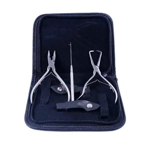 Best Selling Hot Hair Extensions Tools Kit with Professional Pliers <b>Beading</b> Jar Loop <b>Needle</b> Pulling Hook Silicone Lined Micro - Product Image 1