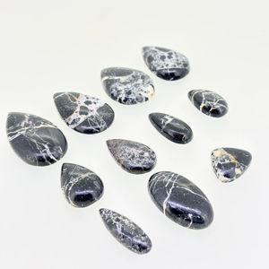 Piedra Preciosa de Búfalo Genuina de Primera Calidad, 100% Natural, Negra y Blanca, Cristal Curativo Suelto para Joyería, Venta al Por Mayor - Product Image 1