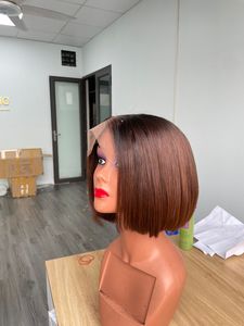 Wholesale Natural Black Vietnamese Remy Hair 6X6 Silky Straight for Lace Light Brown for Lace Front <b>Bob</b> <b>Wig</b> Natural Hairline - Product Image 6