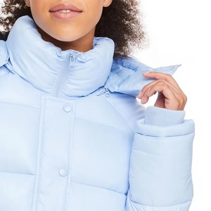 Veste matelassée à capuche décontractée pour homme grande taille noire de haute qualité avec fermeture éclair 100% - Product Image 3