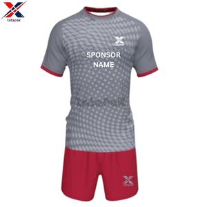 Camisetas de Fútbol 7V7 Ligeras y Transpirables, Cuello en V, Manga Corta, Nombre del Equipo Personalizado, 100% Poliéster, Secado Rápido, Colores Personalizados - Product Image 1