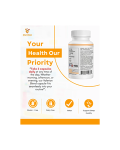 EnergiNut – Capsules de Valériane de Haute Qualité pour Adultes, Fabriquées aux États-Unis, Sans Gluten, Mélange Herbal pour la Relaxation, la Mémoire et un Sommeil Réparateur - Product Image 6