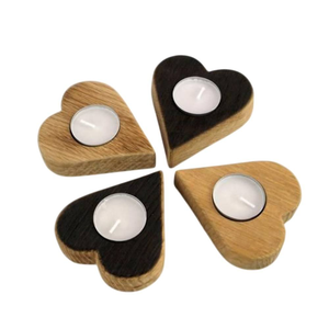 Porte-bougie en bois artisanal en forme d'étoile pour décoration de Noël, bougeoir en bois naturel écologique pour mariage - Product Image 4