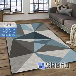 Tapis en flanelle de polyester Shufu doux et confortable, qualité supérieure, antidérapant, anti-allergie, à poils moyens, style moderne, vente en gros - Product Image 1