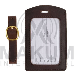 Etiqueta de equipaje de viaje de cuero genuino personalizada con logotipo y color a medida - Product Image 2