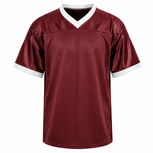 Maillot de football américain personnalisé en maille respirante, séchage rapide, manches courtes, uniforme d'équipe, impression de lettres, col en V, pour homme, printemps-automne - Product Image 2