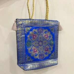 Premium Quality Royal Blue Banarasi Medallion Tote Bag Available for Affordable Price from India - Product Image 4