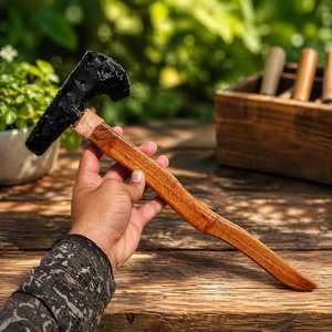 13 Zoll handgefertigte, geschnitzte Obsidian-Kampfaxt, Schwert, Heilkristallstab, Feng Shui Heimdeko für Geschenke & Sammler - Product Image 4
