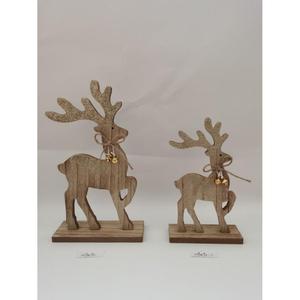 Red Reindeer Candle Holder Metal Animal Shape Christmas Holiday Decor Tabletop Wooden Base Decorative <b>Objects</b> Modern Designs - Product Image 2