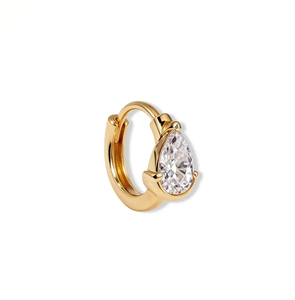 Boucles d'oreilles classiques pour femmes en or 18 carats de haute pureté avec diamants de laboratoire taille poire, certifiées IGI, couleur F, pour mariage, fête, fiançailles - Product Image 1