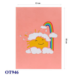 Carte en papier 3D pop-up personnalisée tendance, motif soleil et arc-en-ciel, impression offset, marque Viet-craft de Hanoï - Product Image 6