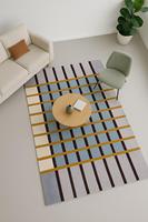 Tapis en laine tufté à la main, fusion bio personnalisée, motif géométrique, design artistique, tapis de sol fait main personnalisable