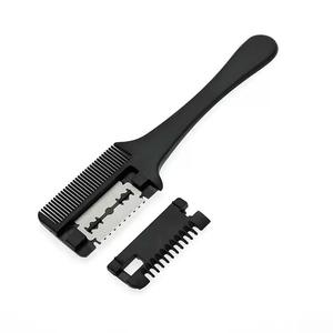 Hair Thinning Comb With Stainless Steel Blade Black Plastic Handle For Hair Cutting And Styling - Product Image 4