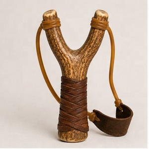 หนังสติ๊กทำมือพร้อมเขาสัตว์แท้ งานฝีมือระดับพรีเมียม โครงเขาสัตว์ธรรมชาติ ด้ามจับตามหลักสรีรศาสตร์ ของขวัญสำหรับการตั้งแคมป์กลางแจ้ง - Product Image 1