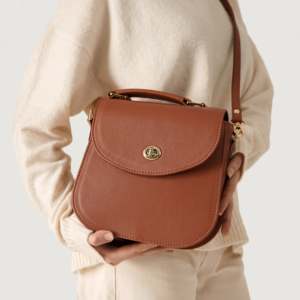 Bolso bandolera de cuero para mujer, elegante mini bolso de hombro con diseño de cremallera segura - Product Image 4