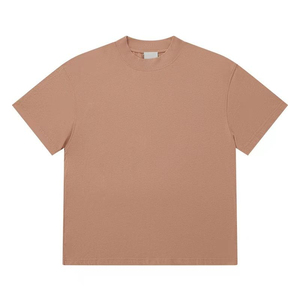 Customized Men's Heavyweight Cotton <b>T</b>-<b>Shirt</b> 32S Double Yarn High Collar Oversize Short Sleeves Trendy <b>Shirts</b> - Product Image 4