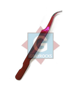 Pinces à cils en acier inoxydable pointues rouges pour extensions de cils, instruments de beauté - Product Image 3