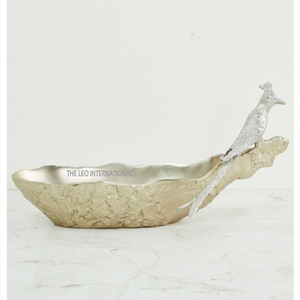Bol décoratif élégant en métal avec motif d'oiseau, en aluminium, pour servir, accessoires de cuisine japonaise - Product Image 1