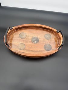 Decorative Wooden And <b>Resin</b> Tray With Unique Epoxy Design For Dining Table Centerpiece And Home Decor - Product Image 4