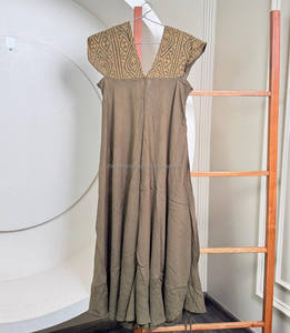 ชุดเดรสแม็กซี่ปักลายชนเผ่าชุดเดรสยาวทรงเอไลน์ใส่สบายมีหมวกแขนสำหรับสวมใส่ในเทศกาลทุกวันขนาดใหญ่พิเศษ - Product Image 4