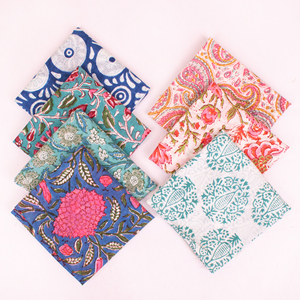 Colorful Cotton Square Bandana Handmade Floral Block Printed Eco-Friendly Scarf Lightweight Breathable <b>Tie</b> <b>Back</b> Hair Neck Wrap - Product Image 2