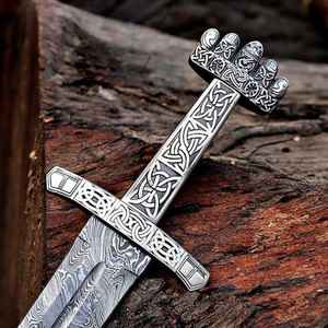 Vente en gros d'épées vikings Ragnar Lothbrok faites à la main, épée du roi Ragnar, épée de sorcier médiévale, épée antique avec fourreau en cuir - Product Image 2