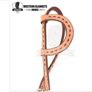 Cabecera de caballo de una oreja de cuero Argentino de la mejor calidad con hebilla de latón plateado Diseño de cuentas personalizable - Product Image 5